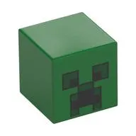Minifig Head Special, Cube with Creeper Face Print
