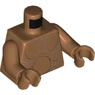 Torso Bare Chest with Muscles Outline and Round Belly print, Medium Nougat Arms and Hands
