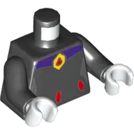 Torso Red Ovals at Waist and Red and Yellow Amulet Print (Raven), Black Arms, White Hands