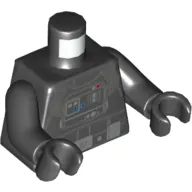 Torso Flight Suit, Control Panel, Buttons, Lights, Belt with Silver Buckle Print, Black Arms and Hands