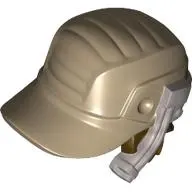 Hair and Hat / Cap, Flat Silver Headset and Dark Brown Hair Print (Jyn Erso)