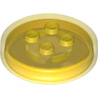 Function Brick Round 4 x 4 x 2/3 with 4 Studs and Trans Orange Bottom Pattern (Generic for Gadgets)