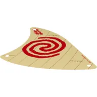 Sail, Triangular, with Red Spiral Swirl Print