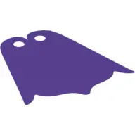 Neckwear Cape, Pointed and Curved Bottom, 2 Top Holes, and Red Back