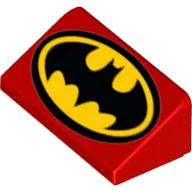 Brick Sloped 30° 1 x 2 x 2/3 with Batman Logo print