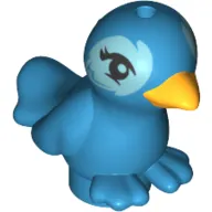 Animal, Bird, Two Feet with Bright Light Orange Beak and Light Blue Eyes Print