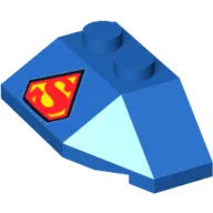 Brick Wedged, Sloped 45° 2 x 4 Triple with Superman Logo Print