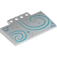 Brick Curved 5 x 8 x 2/3 with Stars and Blue Lines Print