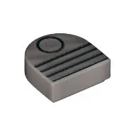 Tile 1 x 1 Half Circle - Black Circle and 4 Lines print (vent / piston)