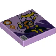 Tile 2 x 2 with Batgirl, Yellow Bat Logo, and '#1' Comic Book print