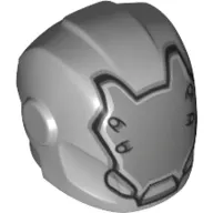 Helmet with Armor Plates and Ear Protectors with Faceless Mask with Rivets Print