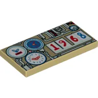 Tile 2 x 4 with Stylised Time Machinery Print