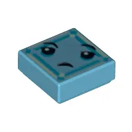 Tile 1 x 1 with Face with Frown Print (Kryptomite)