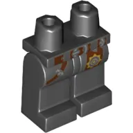 Hips and Black Legs with Reddish Brown Belts, Silver Buckle, Gold Badge on Hip Print