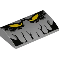 Brick Curved 2 x 4 x 2/3 No Studs, with Bottom Tubes and Rock Monster print