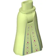 Minidoll Hips and Full Length Skirt with Magenta Dots and Sand Green Details Print