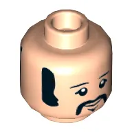 Minifig Head Ringo (The Beatles), Eyebrows, Sideburns, Moustache, Neutral / Smiling Print