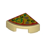 Tile Round 1 x 1 Quarter with Pizza Print