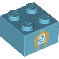 Brick 2 x 2 with Horseshoe Number 2 Print