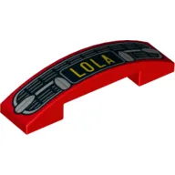 Brick Curved 4 x 1 Double with No Studs and Silver Car Grill and Bumper and Yellow 'LOLA' License Plate Print