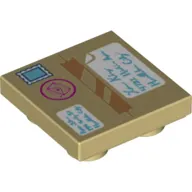 Tile Special 2 x 2 Inverted with Package Box Top with Postage Stamp, Packing Tape and Address Labels Print