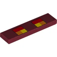Tile 1 x 4 with Red, Orange and Yellow Squares Minecraft Magma Cube Eyes Print
