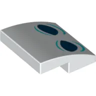 Brick Curved 2 x 2 x 2/3 with Dark Blue Eyes and Azure Lines print