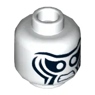 Minifig Head Zebra Man, Black Zebra Stripes, Clenched Teeth Print [Hollow Stud]