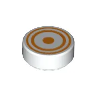Tile Round 1 x 1 with Concentric Circles Print