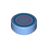 Tile Round 1 x 1 with Concentric Circles Print