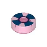 Tile Round 1 x 1 with Stylised Maltese Cross Print