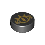 Tile Round 1 x 1 with Pearl Gold Evil Eye Print