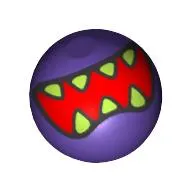 Technic Ball Joint, Open Red Mouth with Sharp Lime Teeth Print