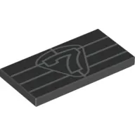Tile 2 x 4 with Silver '7' and Grille Lines print