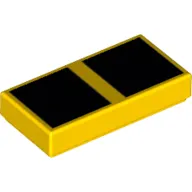Tile 1 x 2 with 2 Large Black Squares print