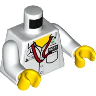 Torso Shirt, Boss, Mercedes-Benz, Petronas and UBS Logos and Red Ribbon and Pocket, Front and Back Print, White Arms, Yellow Hands