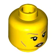 Minifig Head Elf-Girl, Medium Nougat Eyebrows, Cheek Lines and Lips Print [Hollow Stud]