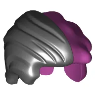 Hair Tidy Black Side and Purple Messy Side (Two Face)
