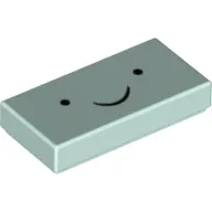 Tile 1 x 2 with Black Smile Print