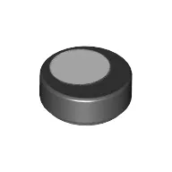 Tile Round 1 x 1 with White Circle Print