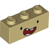 Brick 1 x 3 with Wide Smiling Face (Finn) Print