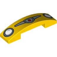 Brick Curved 4 x 1 Double with No Studs and Headlights and Logo Print (Cars Luigi)