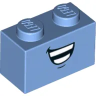 Brick 1 x 2 with Smile Print