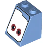 Brick Sloped 65° 2 x 2 x 2 with Bottom Tube and Eyes, Brown (Guido) Print