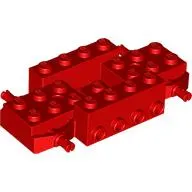 Vehicle Base 4 x 8 x 1 1/3 with Wheel Pins, 4 studs on each side, 2 x 2 Recessed Center and Hole