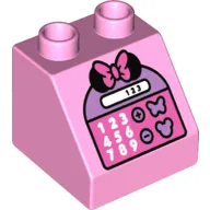 Duplo Brick 2 x 2 Slope 45 with Minnie Mouse Ears & Bow, and Calculator Print