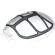 Windscreen 8 x 6 x 2 1/3 Bubble Canopy with Handle with Silver Frame, 6 Windows Print