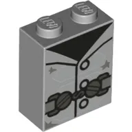 Brick 1 x 2 x 2 with Inside Stud Holder with Vest print