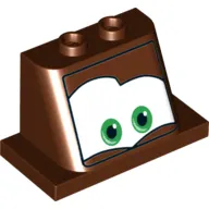 Windscreen 2 x 3 x 2 with 2 x 4 Base with Green Eyes on White Background, Right Brow Arched Print (Mater)