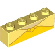 Brick 1 x 4 with Belle Dress print